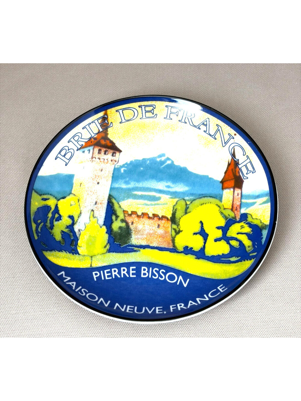 Pier 1 Cheese Course Brie De France Salad Plate 7.5 French Label Porcelain